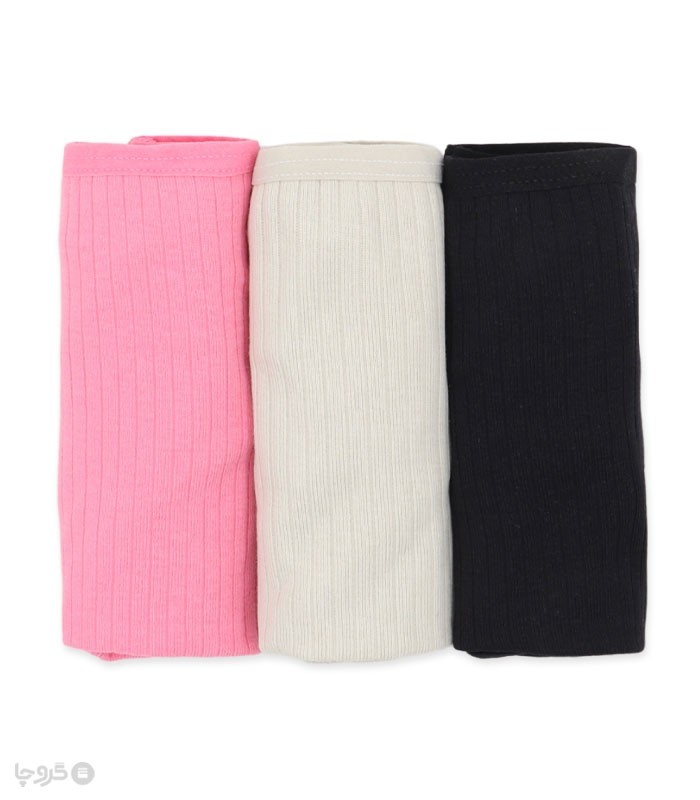 خرید عمده پک شورت زنانه اسلیپ نخی کبریتی Misspel میسپل کد 6100 میکس ساده - 4 بسته 3 عددی