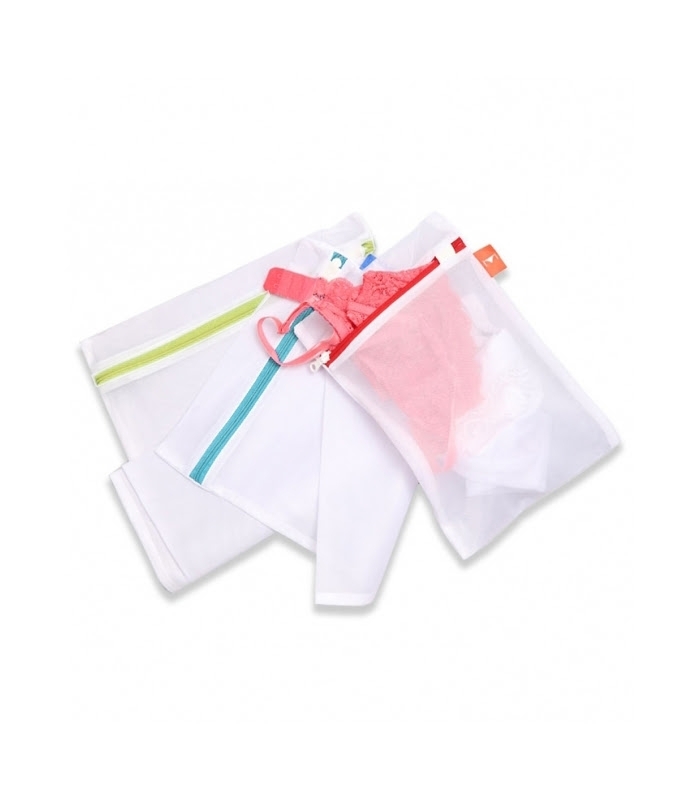 خرید عمده  پک کیسه محافظ لباسشویی کد 343 در سه سایز - بسته 3 عددی - بسته 12 عددی