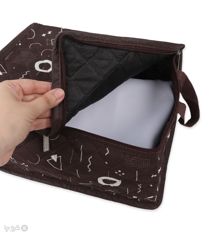 خرید عمده  بقچه ترگال زیپ دار کد 430 طرح هندسی - بسته 12 عددی