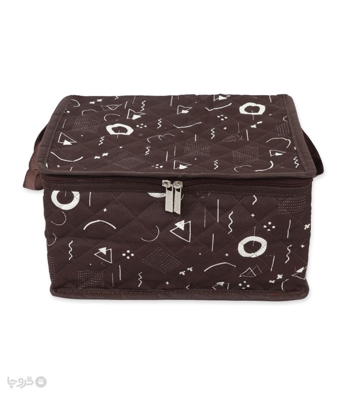 خرید عمده  بقچه ترگال زیپ دار کد 430 طرح هندسی - بسته 12 عددی