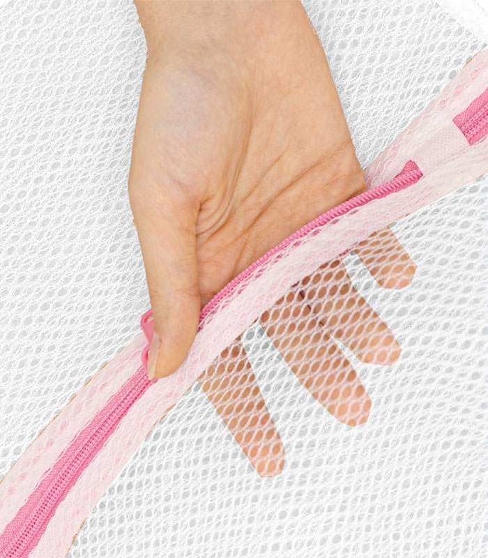 خرید عمده  توری محافظ لباسشویی کد 342 ابعاد 32 در 46 سانتی متر زیپ دار - بسته 12 عددی