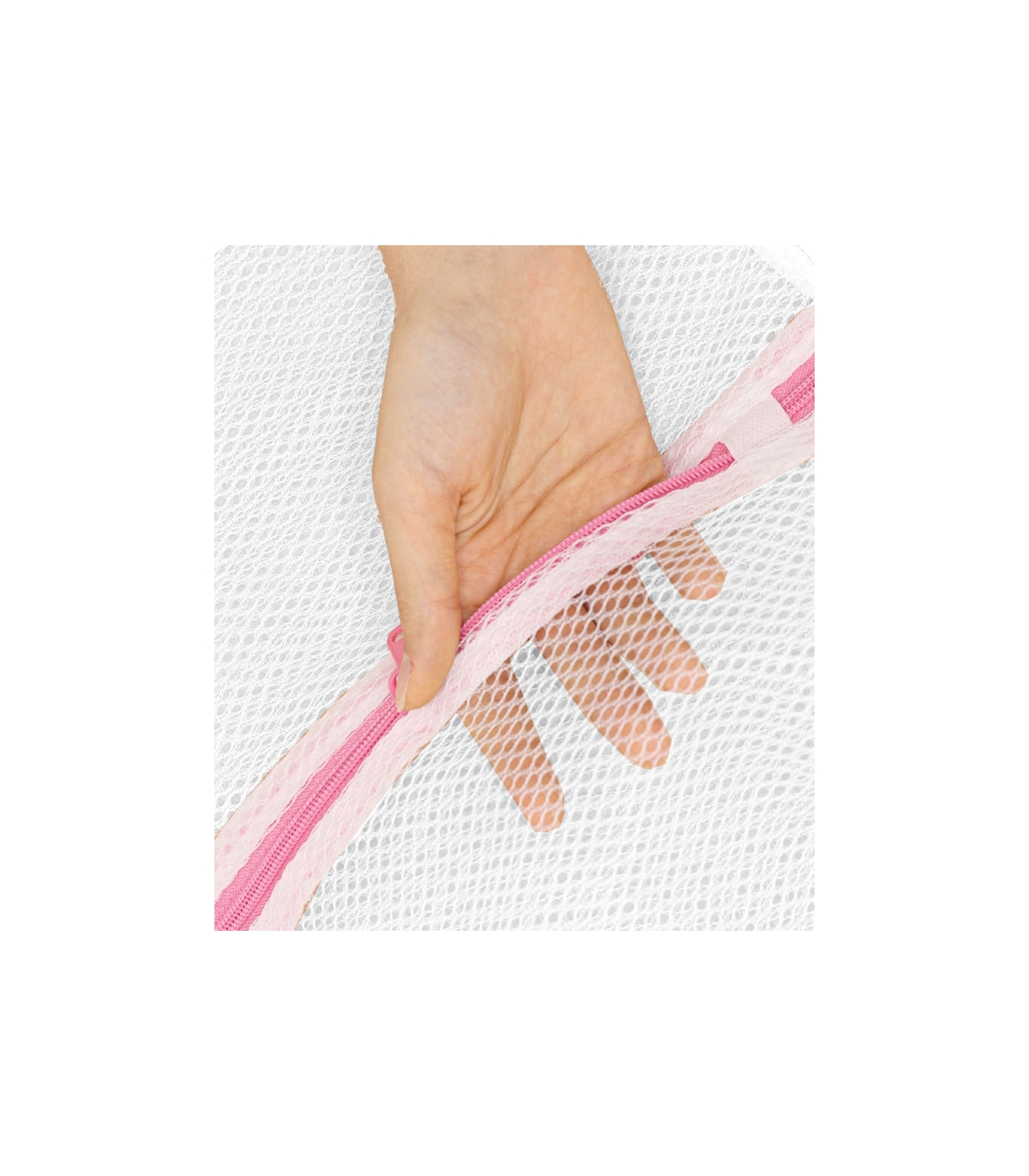 خرید عمده  توری محافظ لباسشویی کد 342 ابعاد 32 در 46 سانتی متر زیپ دار - بسته 12 عددی