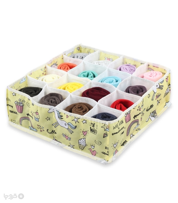 خرید عمده  نظم دهنده کشو طرح تکشاخ کد 411 ابعاد 10×30×30 سانتی متر - 16 جیب - بسته 12 عددی