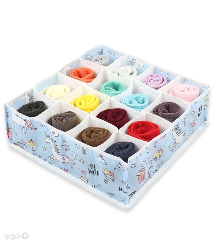 خرید عمده  نظم دهنده کشو طرح تکشاخ کد 411 ابعاد 10×30×30 سانتی متر - 16 جیب - بسته 12 عددی