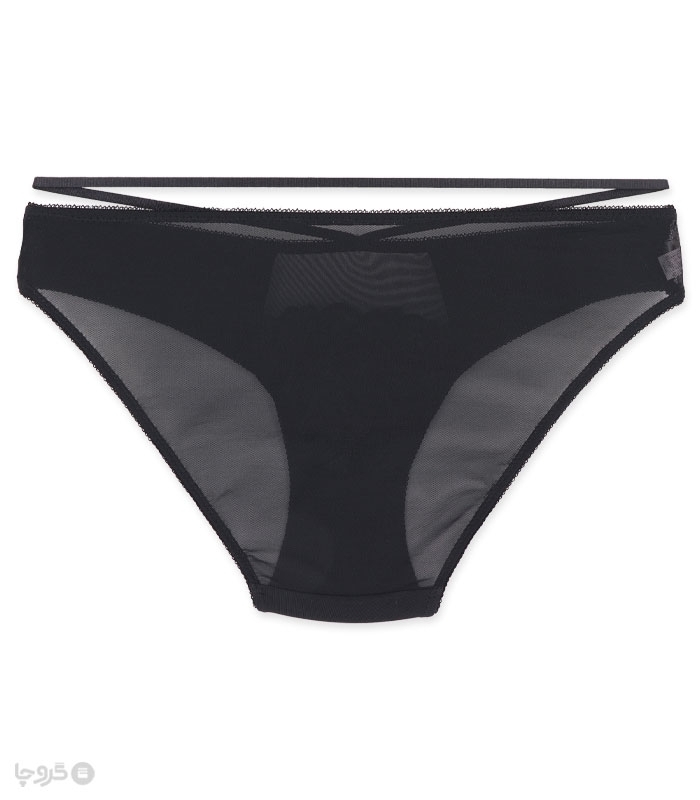 پک ست شورت و سوتین کاپدار فنردار چرم و تور اما گلدوزی کد 3085 - بسته 5 عددی