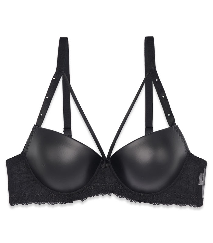 پک ست شورت و سوتین کاپدار فنردار چرم و تور اما گلدوزی کد 3085 - بسته 5 عددی