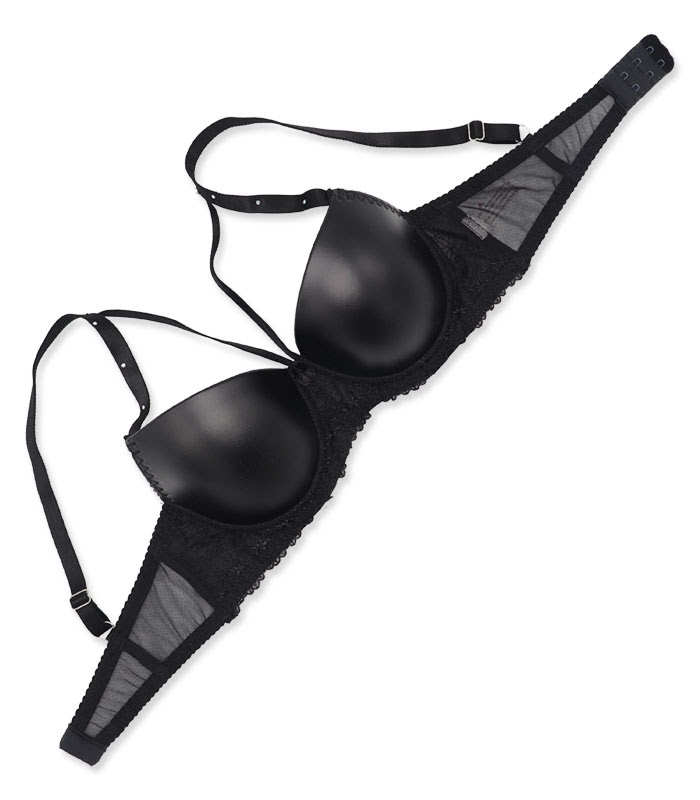 پک ست شورت و سوتین کاپدار فنردار چرم و تور اما گلدوزی کد 3085 - بسته 5 عددی