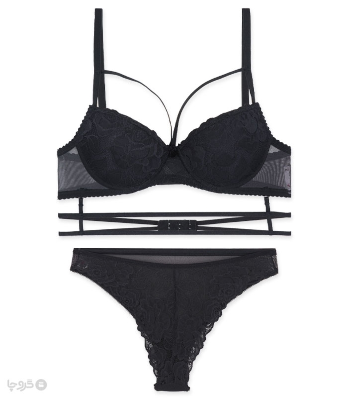 خرید عمده پک ست شورت و سوتین دکلته کاپدار فنردار تور و دانتل اما کد 3024 - بسته 4 عددی