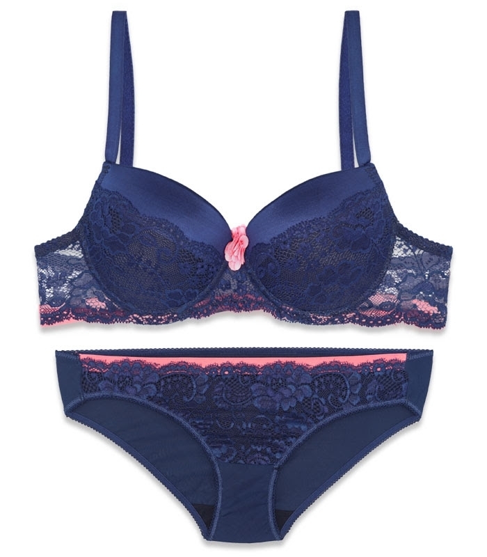 خرید عمده پک ست شورت و سوتین کاپدار دانتل فنردار اما کد 4386 - بسته 4 عددی