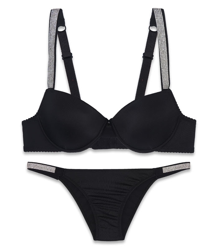 پک ست شورت و سوتین کاپدار فنردار نگین دار اما کد 3060 - بسته 5 عددی