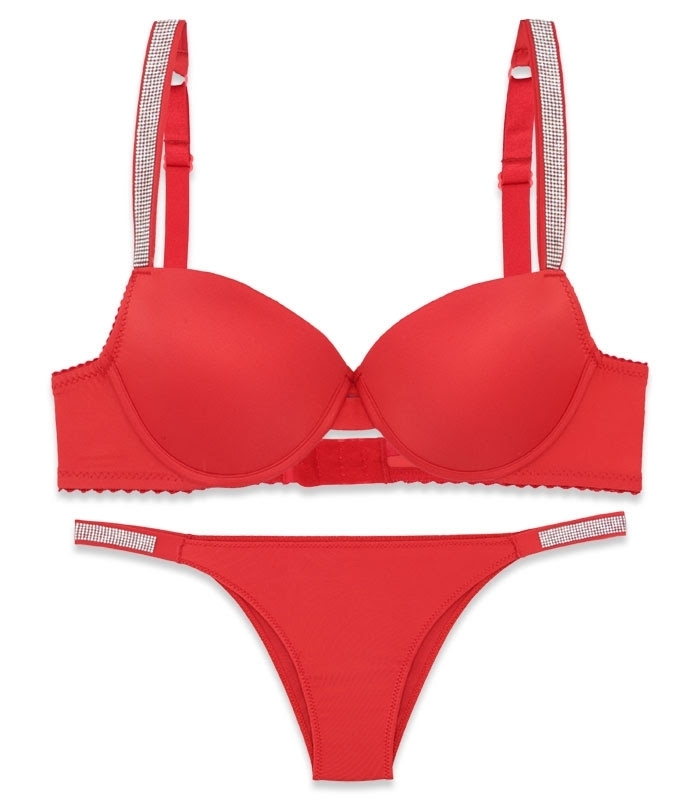 پک ست شورت و سوتین کاپدار فنردار نگین دار اما کد 3060 - بسته 5 عددی