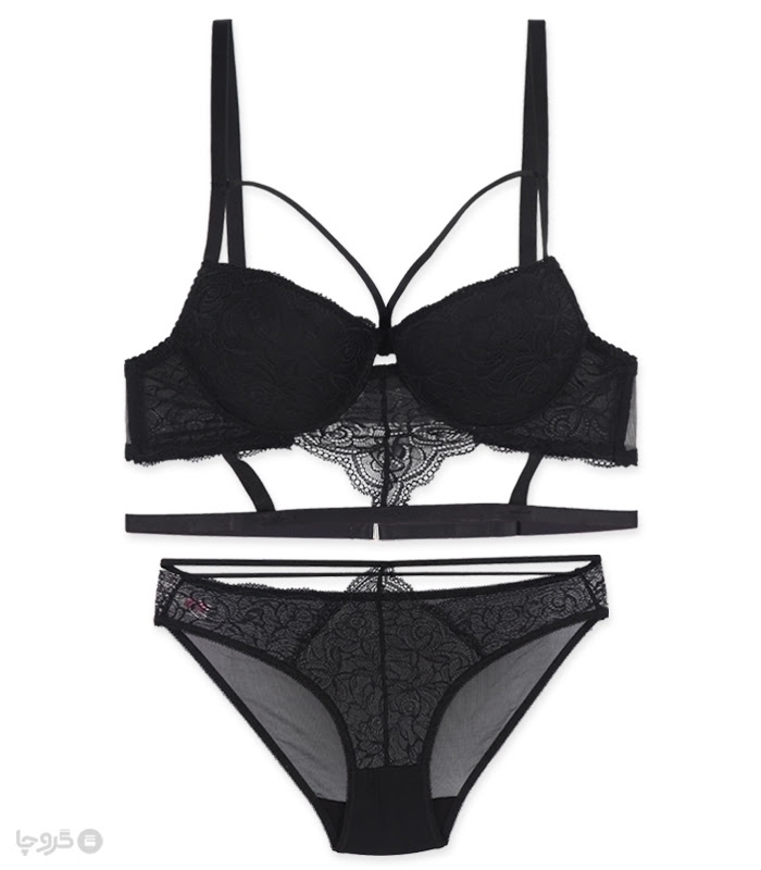 خرید عمده پک ست شورت و سوتین کاپدار تور و دانتل فنردار هارنس اما کد 3048 - بسته 4 عددی