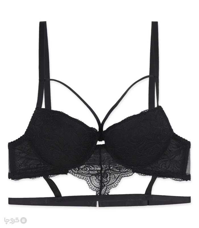 پک ست شورت و سوتین کاپدار تور و دانتل فنردار هارنس اما کد 3048 - بسته 5 عددی