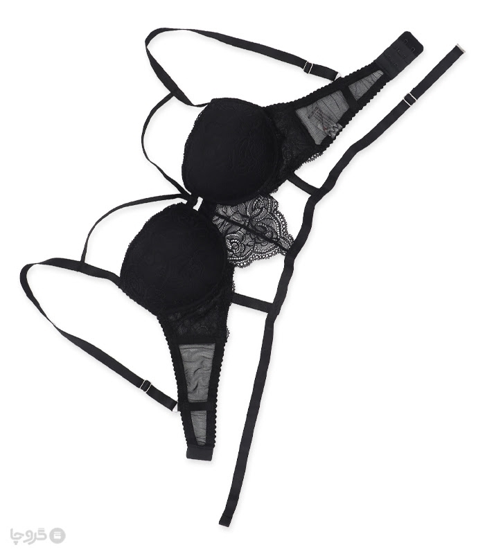 پک ست شورت و سوتین کاپدار تور و دانتل فنردار هارنس اما کد 3048 - بسته 5 عددی