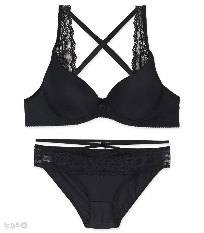 خرید عمده پک ست شورت و سوتین کاپدار جک دار دانتل فنردار اما کد 3028 - بسته 4 عددی