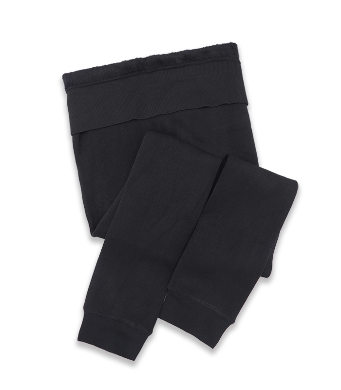 خرید عمده  پک لگ زنانه تو خزدار دمپا کش مشکی - بسته 12 عددی