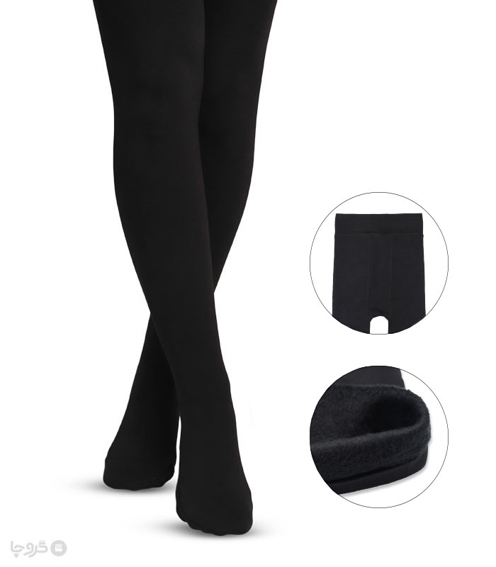 خرید عمده  پک جوراب شلواری تو کرکی ضخیم کد 5526 مشکی - بسته 12 عددی