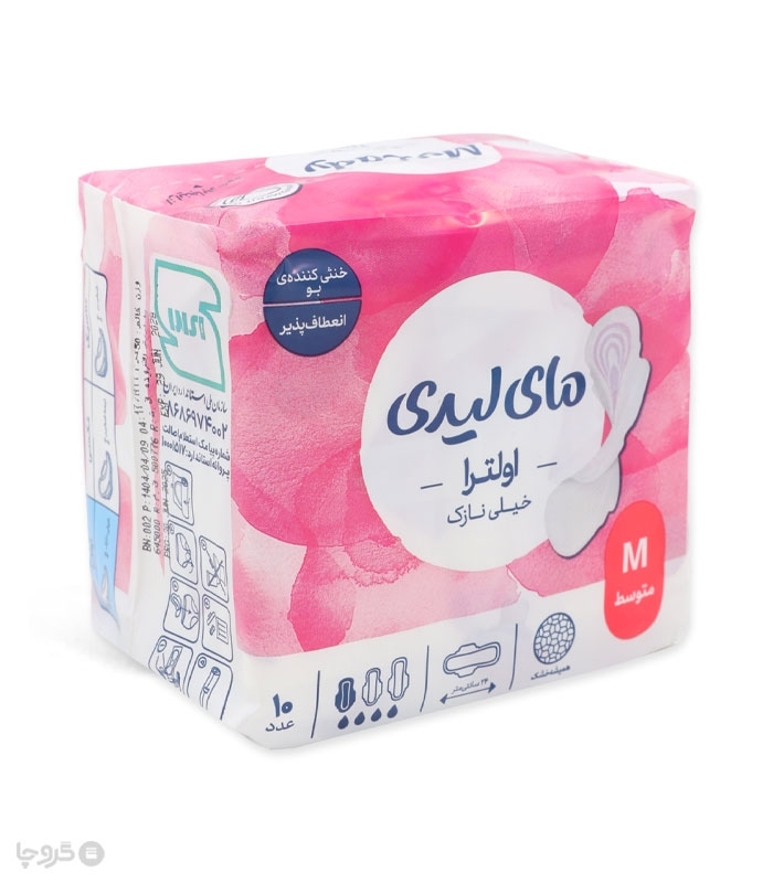 خرید کارتنی نوار بهداشتی بالدار خیلی نازک مشبک MyLady مای لیدی مدل Instant Dry متوسط - کارتن 24 عددی