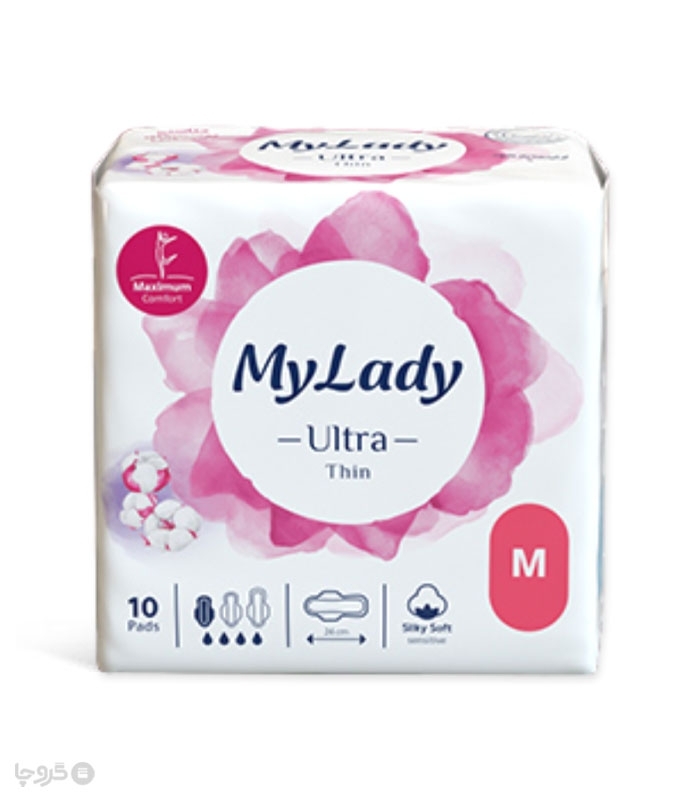 خرید کارتنی نوار بهداشتی بالدار خیلی نازک کتان مای لیدی مدل Ultra Thin متوسط - کارتن 24 عددی