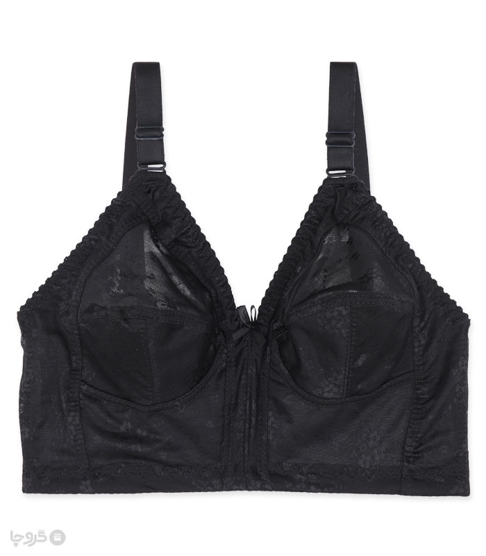 خرید عمده پک سوتین نیمه بلند توری کش پهن بدون فنر ژوبین کد 1055 - بسته 4 عددی