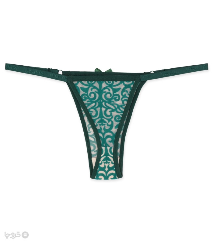 پک ست شورت و سوتین توری فنردار ژوبین کد 1404 طرح پیچک مخمل - بسته 4 عددی