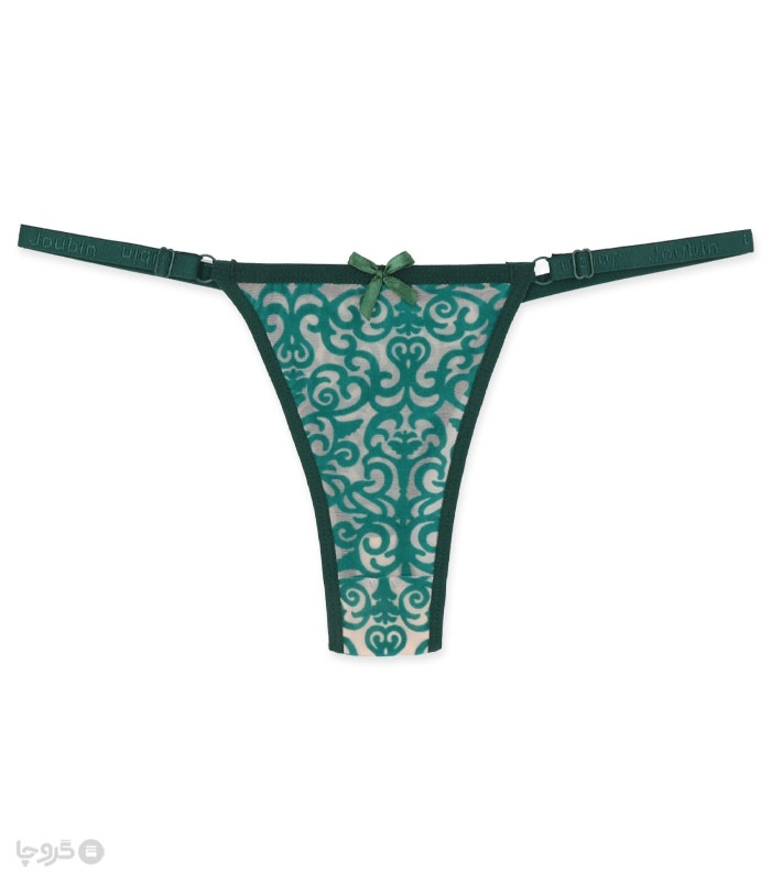 پک ست شورت و سوتین توری فنردار ژوبین کد 1404 طرح پیچک مخمل - بسته 4 عددی