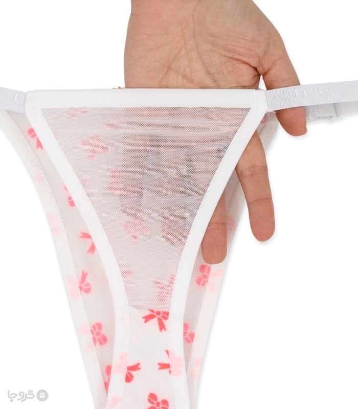 پک ست شورت و سوتین توری فنردار ژوبین کد 1404 طرح پاپیون مخمل - بسته 4 عددی