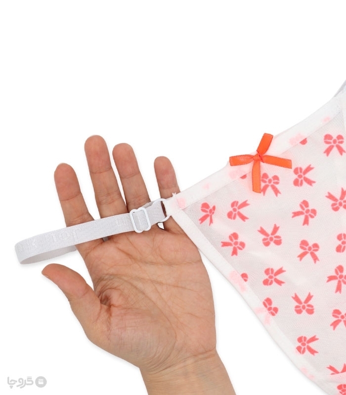 پک ست شورت و سوتین توری فنردار ژوبین کد 1404 طرح پاپیون مخمل - بسته 4 عددی