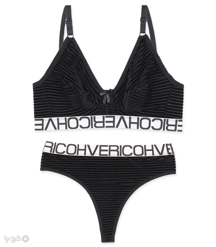 خرید عمده پک ست شورت و سوتین مخمل بدون فنر ژوبین کد 2012 - بسته 4 عددی