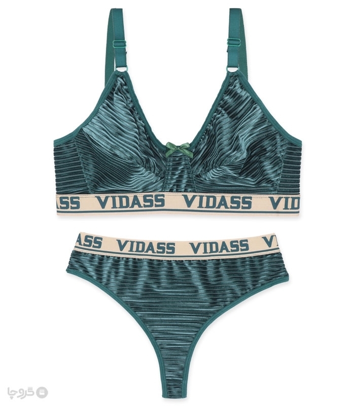 پک ست شورت و سوتین مخمل بدون فنر ژوبین کد 2012 - بسته 4 عددی