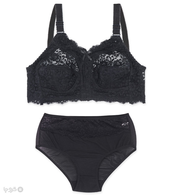 خرید عمده پک ست شورت و سوتین مینی مایزر گیپور بدون فنر ژوبین کد 2034 - بسته 4 عددی