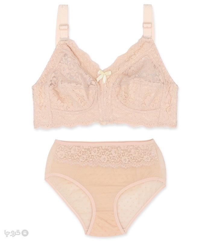 پک ست شورت و سوتین مینی مایزر گیپور بدون فنر ژوبین کد 2034 - بسته 4 عددی