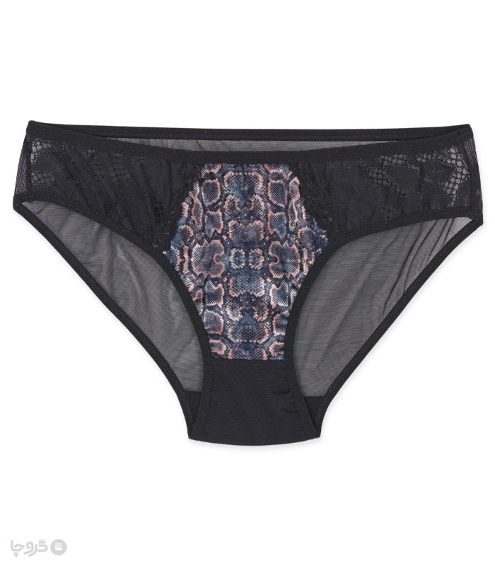 پک ست شورت و سوتین تور و مخمل فنردار ژوبین کد 55 طرح پلنگی - بسته 4 عددی