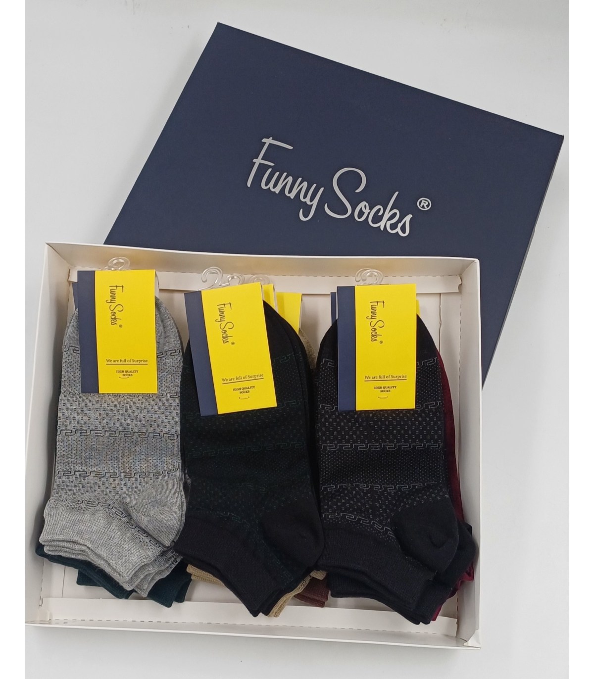 خرید عمده پک جوراب مچی مردانه Funny Socks فانی ساکس کد 85108 - جعبه 12 عددی