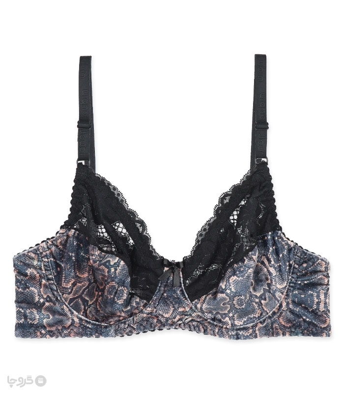 پک ست شورت و سوتین تور و مخمل فنردار ژوبین کد 55 طرح پلنگی - بسته 4 عددی