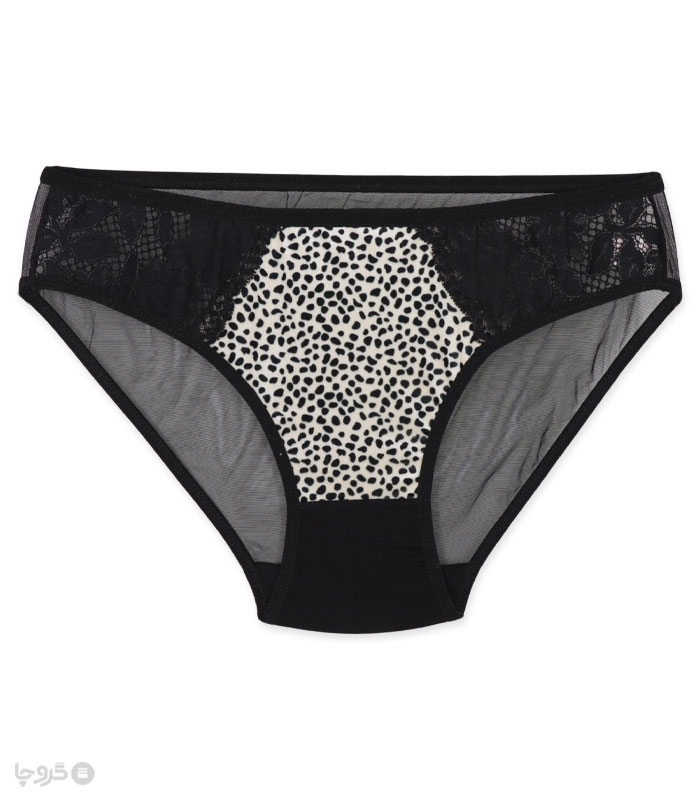 پک ست شورت و سوتین تور و مخمل فنردار ژوبین کد 55 طرح سنگی - بسته 4 عددی