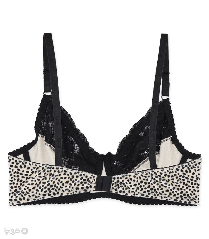 پک ست شورت و سوتین تور و مخمل فنردار ژوبین کد 55 طرح سنگی - بسته 4 عددی