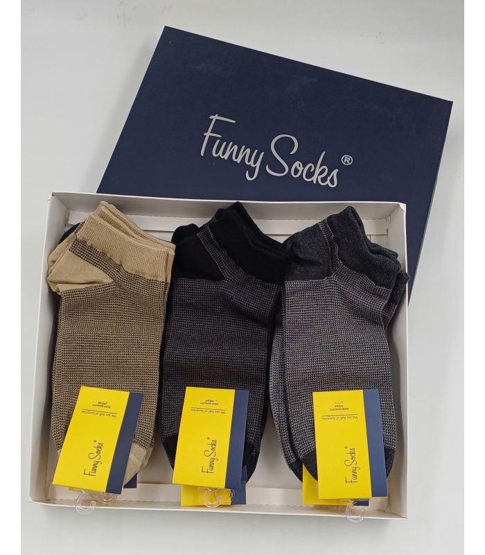 خرید عمده پک جوراب مچی مردانه Funny Socks فانی ساکس کد 85111 - جعبه 12 عددی