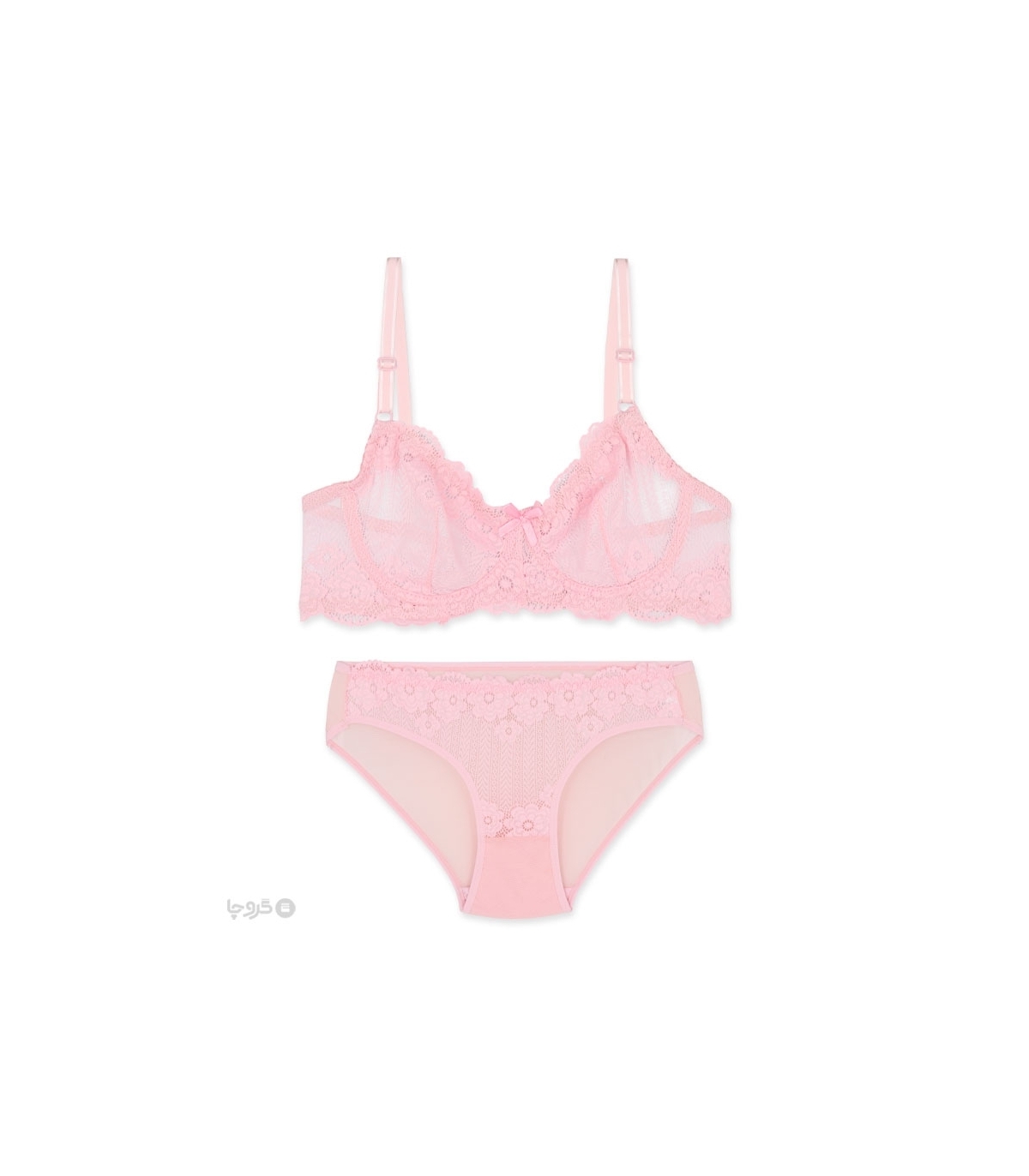 پک ست شورت و سوتین تور و گیپور فنردار ژوبین کد 111 - بسته 4 عددی