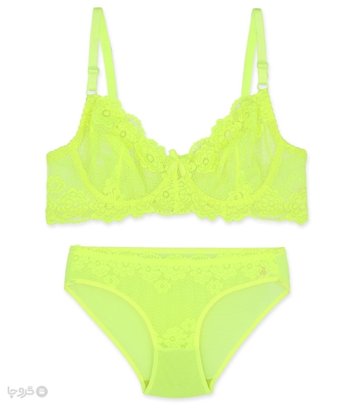 پک ست شورت و سوتین تور و گیپور فنردار ژوبین کد 111 - بسته 4 عددی