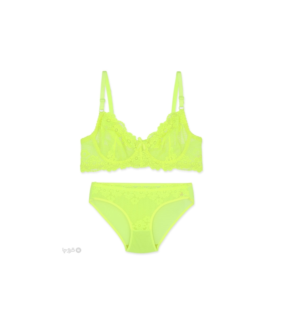 پک ست شورت و سوتین تور و گیپور فنردار ژوبین کد 111 - بسته 4 عددی