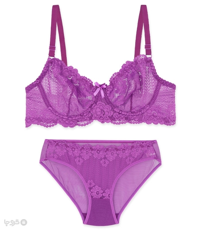 پک ست شورت و سوتین تور و گیپور فنردار ژوبین کد 111 - بسته 4 عددی