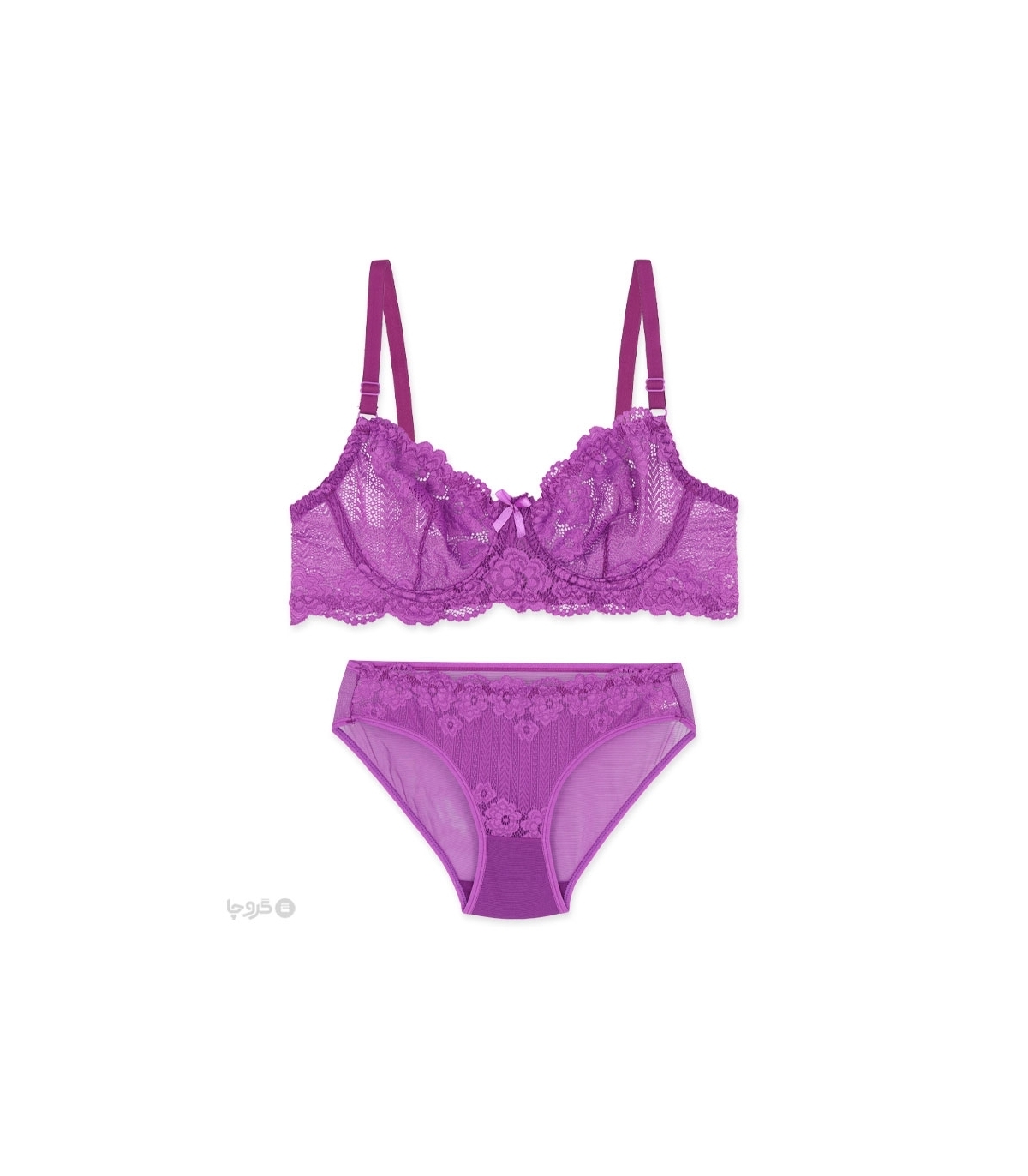 پک ست شورت و سوتین تور و گیپور فنردار ژوبین کد 111 - بسته 4 عددی