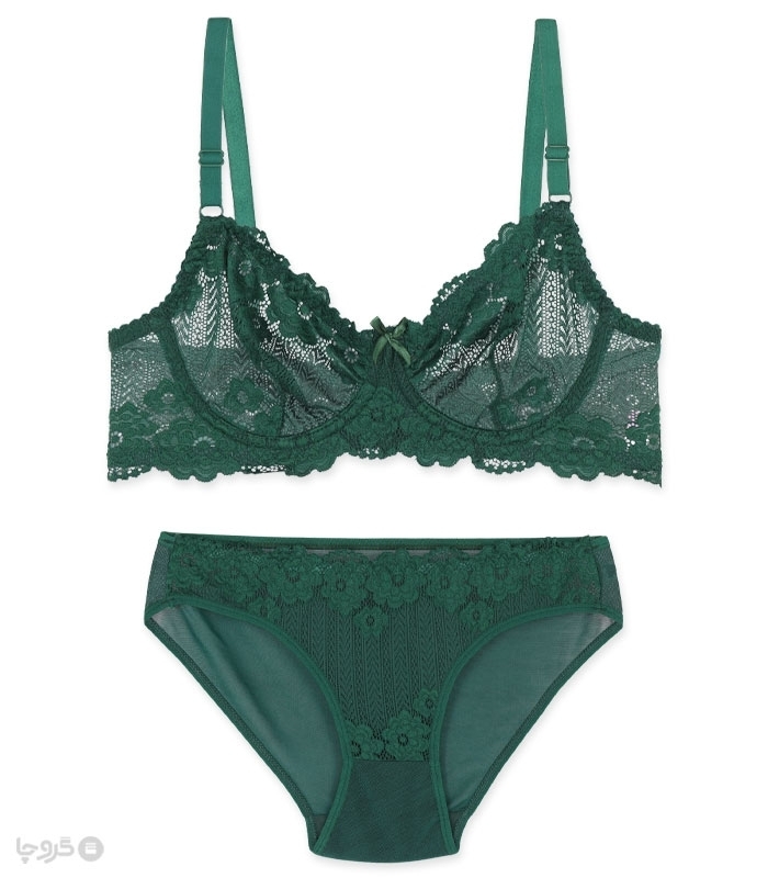 پک ست شورت و سوتین تور و گیپور فنردار ژوبین کد 111 - بسته 4 عددی