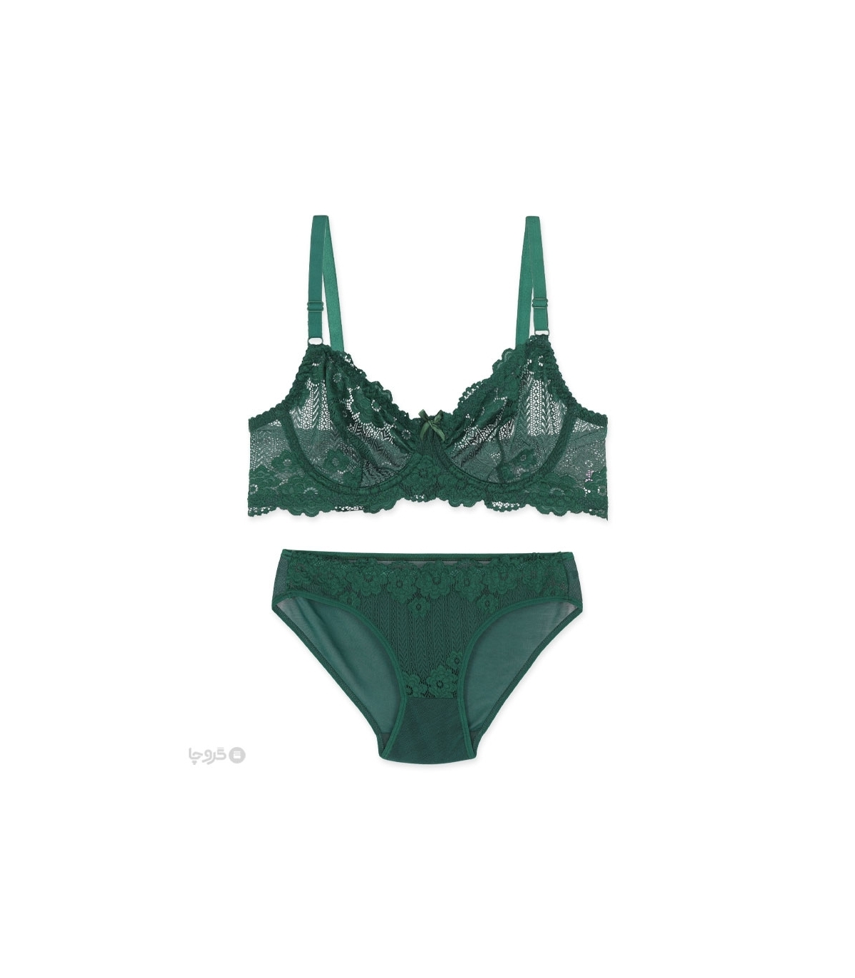 پک ست شورت و سوتین تور و گیپور فنردار ژوبین کد 111 - بسته 4 عددی