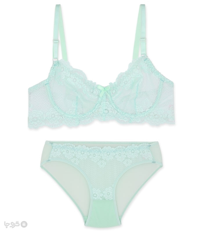 پک ست شورت و سوتین تور و گیپور فنردار ژوبین کد 111 - بسته 4 عددی