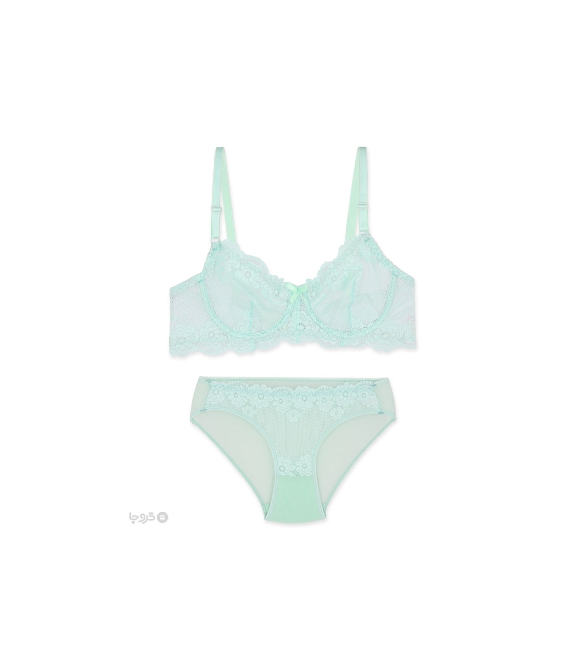 پک ست شورت و سوتین تور و گیپور فنردار ژوبین کد 111 - بسته 4 عددی