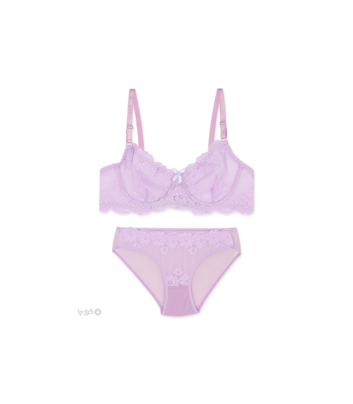 پک ست شورت و سوتین تور و گیپور فنردار ژوبین کد 111 - بسته 4 عددی