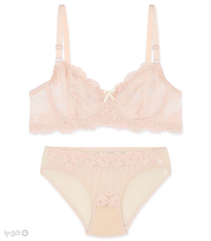 پک ست شورت و سوتین تور و گیپور فنردار ژوبین کد 111 - بسته 4 عددی