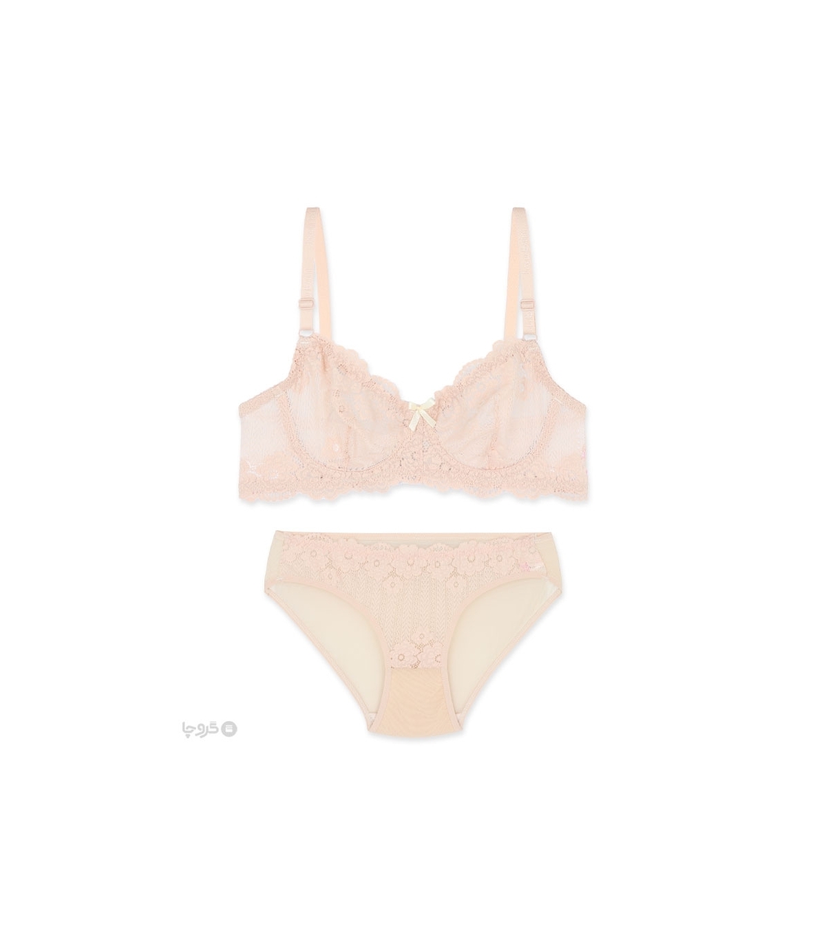 پک ست شورت و سوتین تور و گیپور فنردار ژوبین کد 111 - بسته 4 عددی